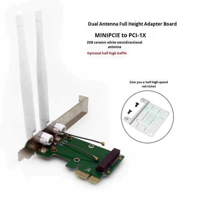 PCI-E to Desktop PCI-E Mini Adapter Card for Laptop Wireless Network Card with 10/100/1000Mbps Transmission Rate