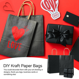 Custom <b>Biodegradable</b> Recyclable Disposable Kraft <b>Paper</b> Bags with Twisted Handles for Restaurant Japanese Sushi Takeout - Product Image 3