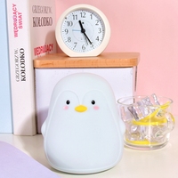 Lampe de chevet USB LED portable personnalisée pour chambre d'enfant, veilleuse animale en silicone, lampe tactile en forme de pingouin, éclairage de bureau USB