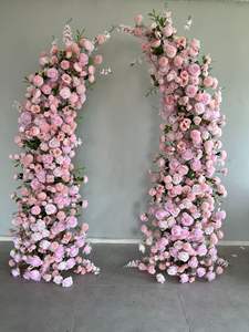 Bruiloftboogdecoratie - Kunstmatige roze hoornbloemenboog - Gebruikt voor bruiloftsdecoratie en evenementendecoratie - Product Image 6