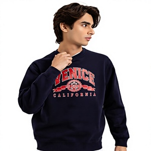 เสื้อสเวตเชิ้ตคอกลมสีน้ำเงินกรมท่าสำหรับผู้ชาย พิมพ์ลายเวนิส แคลิฟอร์เนีย ทรงปกติ ผ้าฝ้าย ใส่สบายๆ สำหรับฤดูใบไม้ร่วง - Product Image 1