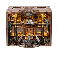Kit de maison de poupée miniature DIY, salle d'archives en bois, puzzle 3D, modèle de maison en MDF, assemblage manuel, cadeau créatif pour les amateurs