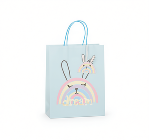 Sacchetto regalo per feste di Pasqua con disegno di coniglietto arcobaleno per bambini da 0+ mesi - Product Image 1