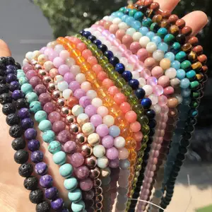 Perles en vrac naturelles, vente en gros, pierres précieuses, Agate oeil de tigre, fabrication de bijoux faits à la main, accessoires pour bracelets DIY, 50 pièces