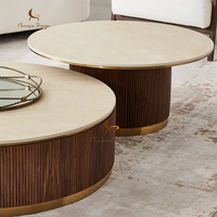 Table basse en bois massif de qualité hôtelière 5 étoiles, avec pieds cylindriques robustes, de qualité commerciale, en noyer foncé