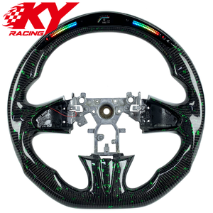 อุปกรณ์ตกแต่งภายในสำหรับ Infiniti Q50 Q60 Q70 G37 G35 EX35 EX25 EX37 พวงมาลัยคาร์บอนไฟเบอร์แบบกำหนดเองพร้อมไฟ LED สไตล์รถแข่ง - Product Image 1