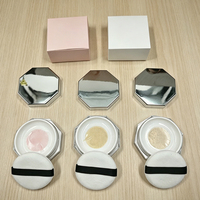 Poudre libre fixatrice 20g à marque privée, logo personnalisé, 20 couleurs, emballage octogonal argenté brillant, maquillage longue tenue et matifiant