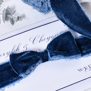 YAMA 4CM vert Polyester soie déchiré à la main velours ruban pour boîte-cadeau emballage fleur emballage cheveux arc - Product Image 5