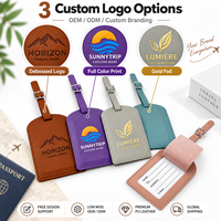 Étiquette de bagage en cuir PU avec logo personnalisé, rabat de confidentialité, étiquette de valise, étiquette de bagage de voyage OEM ODM, cadeau d'entreprise, vente en gros