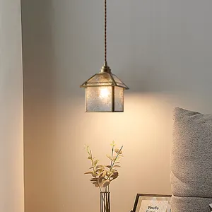 8 inç Tiffany kolye asılı lamba vitray fikstür Retro Mini avizeler aydınlatma oturma odası için yatak odası aydınlatması