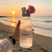 Bouteilles en verre givré réutilisables de 500 ml avec couvercle en plastique anti-fuite, designs personnalisés, produits originaux The Ordinary