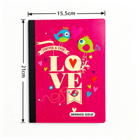 Cuaderno Escolar Personalizado de Tapa Blanda 210x155mm, 80 Hojas, Papel Rayado, Encuadernación Cosida, Lomo Negro, Impresión OEM
