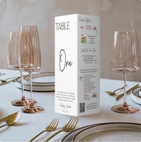 Menus personnalisés pour les mariages Banquets Dîner d'anniversaire-Petites recettes fraîches Carte de siège de table pour invités pour étiquettes d'emballage de mariage