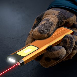 Lampe de poche EDC LED à double source lumineuse, finition brossée, rechargeable, 1000 mAh, en alliage d'aluminium, lampe de travail industrielle, chargement USB - Product Image 1