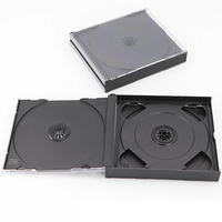 SUNSHING Étuis CD épais de 24 mm, capacité de 2 à 6 disques CD/DVD, boîte à bijoux noire de grande capacité, boîtes de rangement en PS transparent pour jeux de DVD