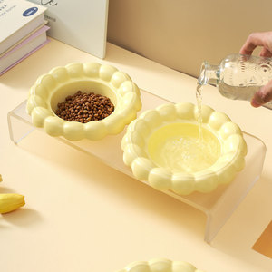 Creative cookie bowl with acrylic stand, household pet bowl, tall cat bowl, cat and dog food bowl, anti-tipping bowl. - Product Image 1
