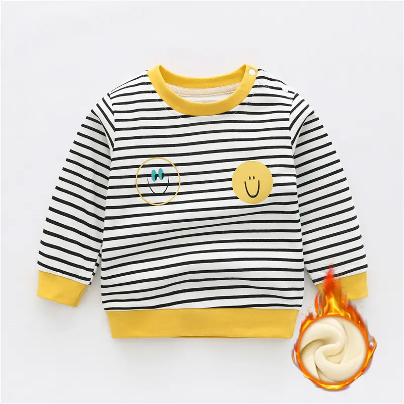 Boys fleece sweater autumn and winter children and girls baby 1 year old 3 thick warm tops children's infant new winter clothes