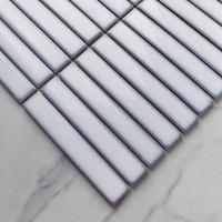 Carreaux de mosaïque en céramique blanche émaillée, style parquet moderne, pour la décoration de piscines et de murs