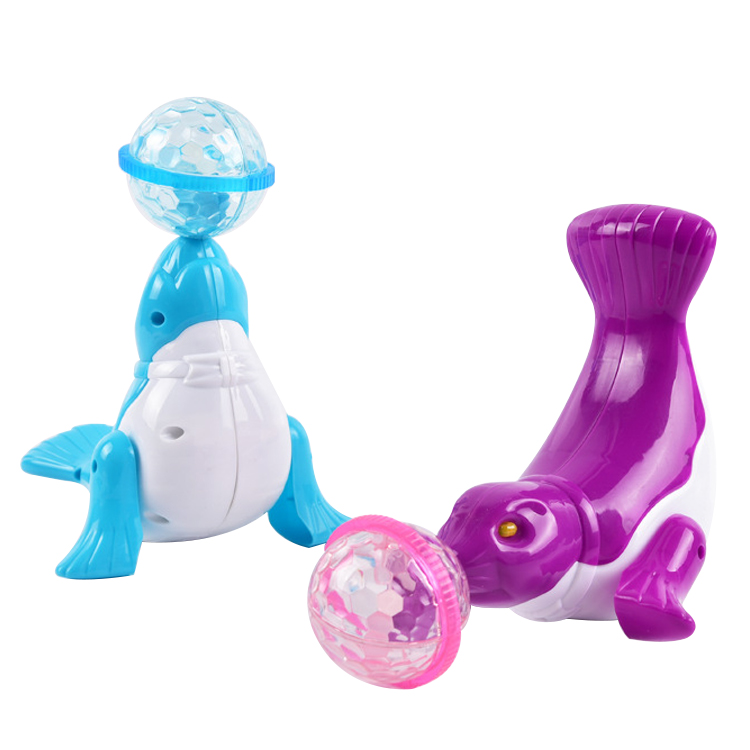 Светодиодные электрические морские львы, вращающиеся игрушки-Мячи вращаются с прожекторной лампой