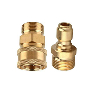 Adaptateur M22-15 en <span class=keywords><strong>laiton</strong></span> pour machine de nettoyage de tuyaux PVC, vente en gros transfrontalière, connecteur rapide pour pistolet à eau haute pression et <span class=keywords><strong>tuyau</strong></span> d'<span class=keywords><strong>arrosage</strong></span> - Product Image 2