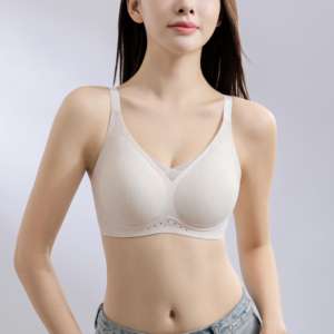 Sujetador de Alta Calidad, Grado 10A, Antibacterial, Modal, Tejido Fino, Cómodo, Transpirable, Color Claro, Sin Varillas, Push-Up, Copa 3/4 - Product Image 1