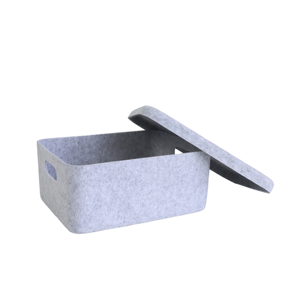 Multifunction Eco-Friendly Square <b>Grey</b> Felt Foldable 100% Polyester Modern <b>Toys</b> Organizer Clothing <b>Storage</b> Basket Handle for - Product Image 2