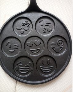 Poêle à crêpes antiadhésive <span class=keywords><strong>en</strong></span> <span class=keywords><strong>fonte</strong></span>, livraison gratuite, noire, avec 7 moules, crêpière grille pré-assaisonnée - Product Image 3