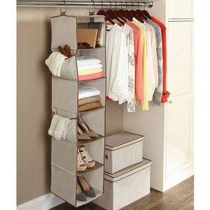 Dual-Tier Eco-Friendly <b>Fabric</b> Hanging Closet Organizer <b>Storage</b> Bags Foldable Multifunction Sewing Design Clothing Living Room - Product Image 6