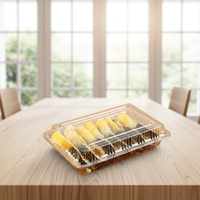 Boîte à sushi rectangulaire jetable en plastique PET, très vendue, pour gâteaux, sandwichs, bonbons, personnalisable, facile à utiliser