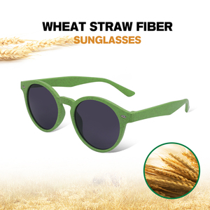 แว่นกันแดดทรงกลมกรอบสีเขียวสไตล์วินเทจ ดีไซน์ใหม่ ขายดี ผลิตจากเส้นใยฟางข้าว สำหรับผู้ใหญ่ แฟชั่นสำหรับใช้ในชีวิตประจำวัน - Product Image 2