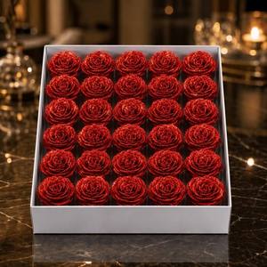 Rose artificielle scintillante de luxe faite à la main avec paillettes, rose éternelle en poussière d'or pour la Saint-Valentin, décoration de mariage et de fête - Product Image 1