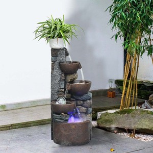<span class=keywords><strong>Fontaine</strong></span> d'extérieur Fontaines de table à 4 bols avec un petit pot en plastique pour faire pousser <span class=keywords><strong>la</strong></span> plante <span class=keywords><strong>par</strong></span> vous-même (arrosage automatique) - Product Image 6