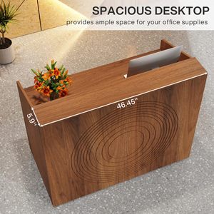 Mostrador de Recepción Moderno de 47 Pulgadas con Encimera y Pasacables, Mesa de Caja para Comercios, Vestíbulo, Salón, Oficina Pequeña, Oficina <span class=keywords><strong>en</strong></span> Casa - Product Image 2