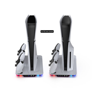 แท่นชาร์จคอนโทรลเลอร์ PS5 พร้อมไฟ RGB แสงไฟสร้างบรรยากาศ พัดลมระบายความร้อน แท่นวางคู่พร้อมพอร์ต USB สำหรับ PS5 และ PS5 Slim - Product Image 5