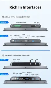 J1900 J6412 J4125 I3 i7 i5 8G 256G Panel PC industriel intégré ip65 étanche tout en un pc industriel tactile pour CNC ATM KDS