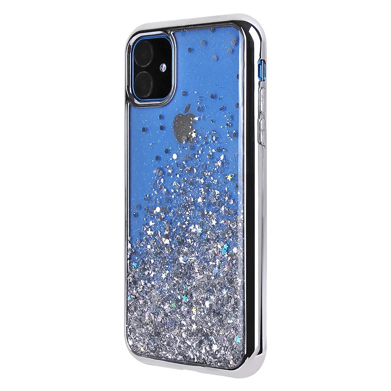 Benutzer definierte Abdeckung für iPhone 12 Glitter Case Pro Max Galvani sieren Stoßstangen kanten Liquid Quicksand Phone Case für iPhone Glitter Case