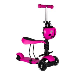 大人気！3-in-1 女の子向け ベビーカー兼用キッズスクーター 足けり 乗用玩具 三輪車 キックボード（シート付き） - Product Image 5