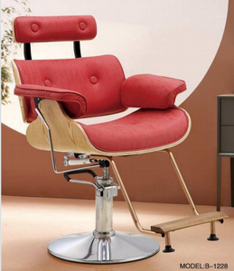 Sillas de Barbería Antiguas de Alta Gama, Equipos y Muebles para Salón de Belleza, Sillas de Estilismo con Base Redonda, Silla de Barbero Metálica - Product Image 1