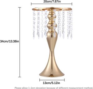 Support à fleurs en métal et cristal <span class=keywords><strong>de</strong></span> style moderne et luxueux, 20 cm x 38 cm, pour mariages, fêtes, décorations <span class=keywords><strong>de</strong></span> la maison, centres <span class=keywords><strong>de</strong></span> <span class=keywords><strong>table</strong></span> - Product Image 2