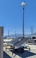 Torre de Iluminación Móvil Solar con Cámara CCTV, Remolcable, con Iluminación LED, para Monitoreo de Seguridad en Obras de Construcción