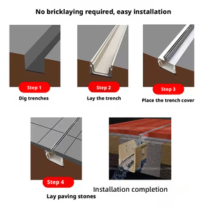 Modern drainage design with rainwater harvesting resin <b>linear</b> <b>drain</b> channels, easy installation with cover, high-quality drainag - Product Image 5
