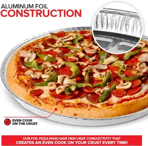 12 Inch Aluminum Pizza Pans Disposable Round Foil Pan Fried Chicken Box Pizzas Giant Size Chocolate Chip Cookie Cake Tin