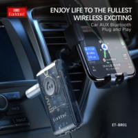 EARLDOM Kit de Coche Inalámbrico de 3.5mm, Adaptador de Música V5.3 para Coche/Auriculares/Altavoz, Transparente