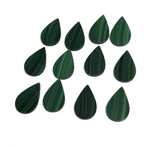 Phẳng lê hình dạng 18.5x11.5x2 mét màu xanh lá cây tự nhiên Malachite đá quý cho Bông tai