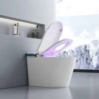 Canada Moderne Intelligent Sol Toilette Commode Électrique WC Télécommande Siège Chauffage Intelligent Céramique Automatique Salle De Bains Bol