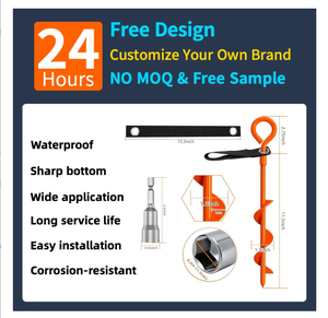 Ancres de trampoline de 15 pouces, ancres de sol, vis à enfoncer, kit d'ancres de terre avec sangles pour tentes de camping, auvents - Product Image 2