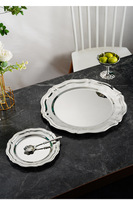 304 RVS ronde Russische bordenstel voor pasta, dessert & fruit met elegant Frans kantdesign