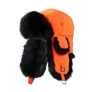 2025 nuevo diseño estilo de moda gorra de <span class=keywords><strong>Aviador</strong></span> azul invierno oreja proteger suave piel sintética nieve sombrero hebilla logotipo personalizado bebé piloto sombrero - Product Image 5