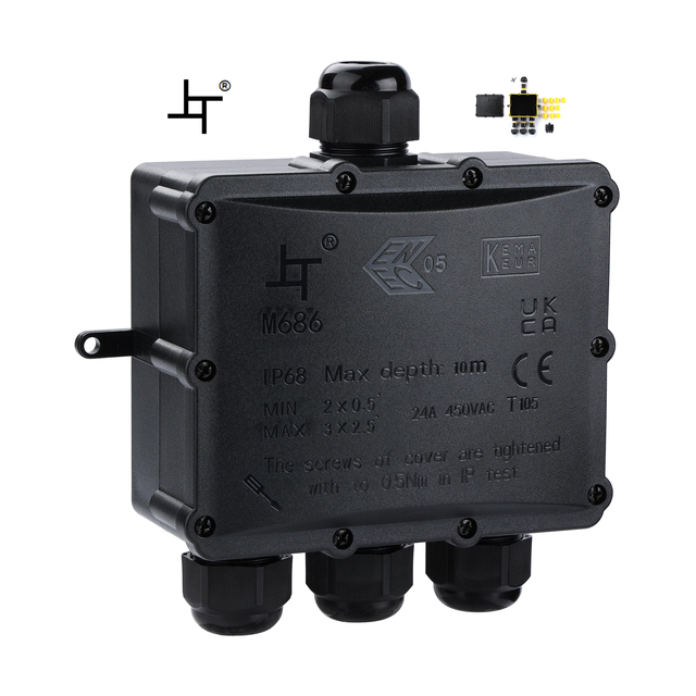 Waterproof Junction Box Connection Box IP68 4way 1In 3Out Customized Type Ideal for Stable Wiring in Power and Lighting Projects
