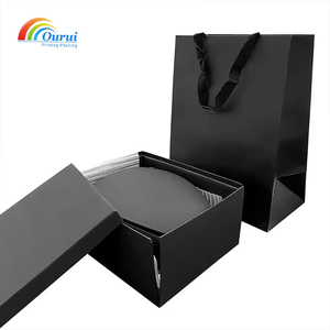 Watch Storage <b>Box</b> with Lid Elegant Solid <b>Black</b> Design for Watch Packaging - Product Image 3